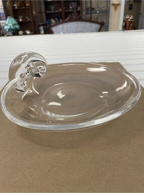 Vintage Signed Steuben Art Glass Olive Dish Ashtray